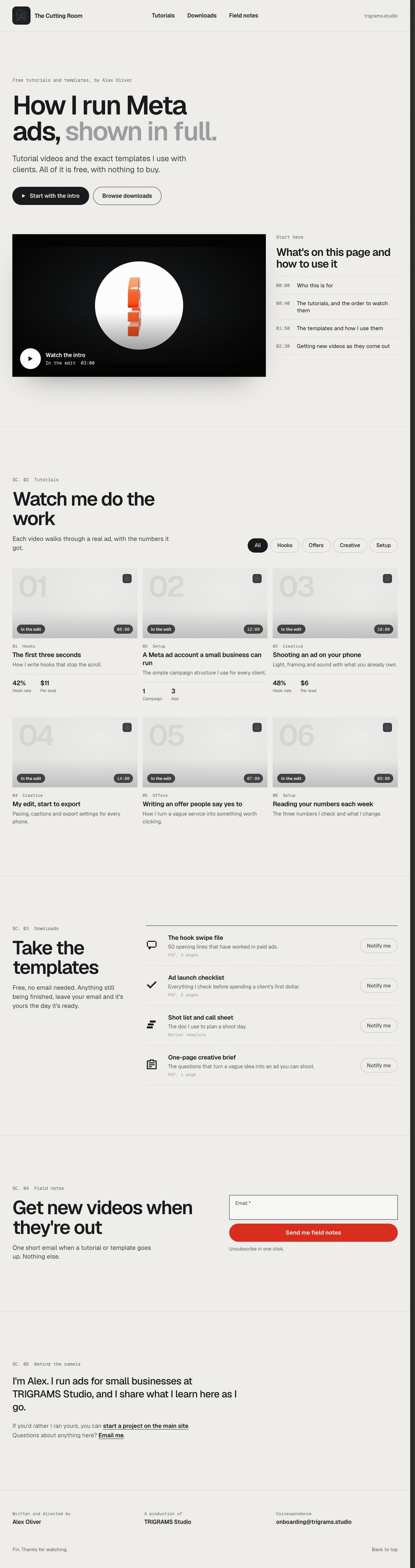 A preview of The Cutting Room: reels, a free toolkit and field notes